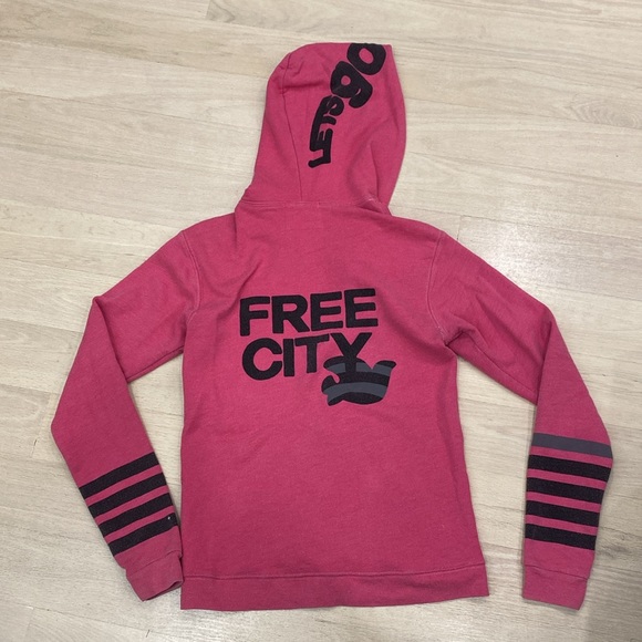 💕 Free City Pink Zip-Up Hoodie - Size 2 - Picture 6 of 6
